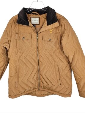 Yellowstone Camel Brown Puffer Jacket XL
